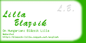 lilla blazsik business card